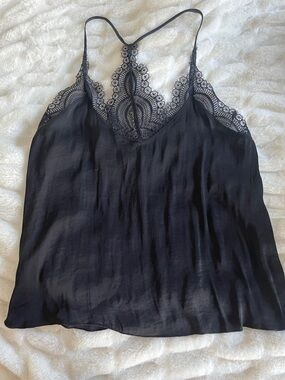 Free People Intimately Black Lace Cami Flowy Slip Tank Size S